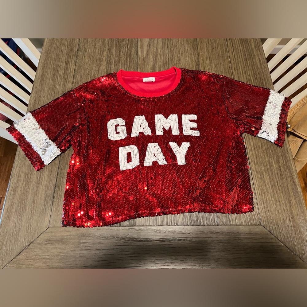 Game Day Sequin Crop Top